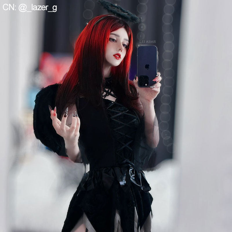 OROCOSPLAY Black Winged Vampire Costume - Halloween