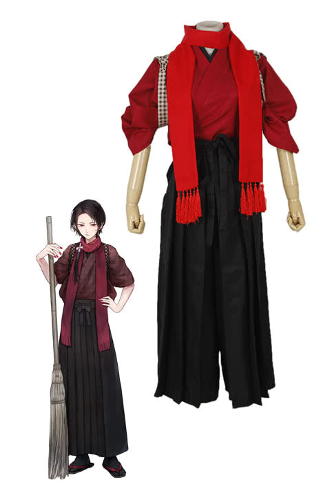 Touken Ranbu Kashuu Kiyomitsu Red Black Kimono Cosplay Costume - Online Game Uniform