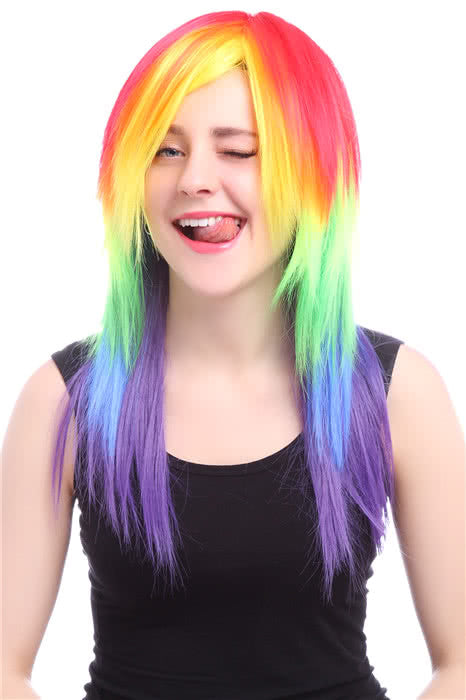 My Little Pony Friendship Is Magic Rainbow Straight Cosplay Wig - 50cm Synthetic High Temp Fiber