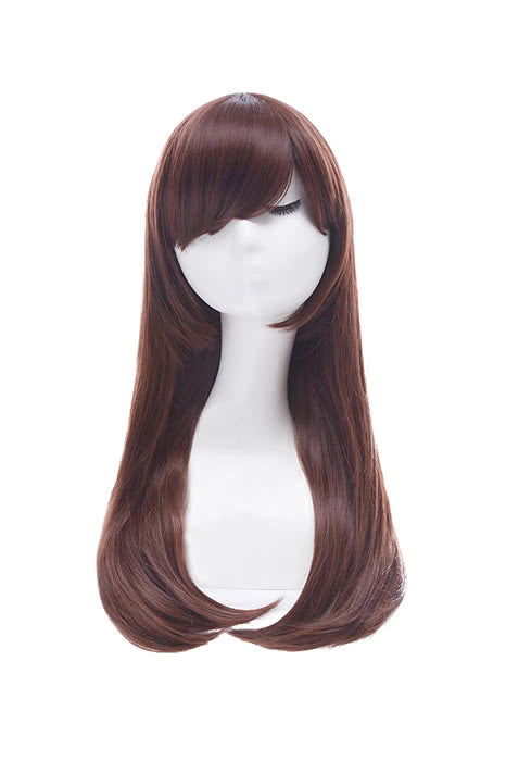 D.Va Hana Song Brown Long Straight Cosplay Wig - Overwatch