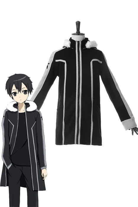 Sword Art Online Kirigaya Kazuto Black Coat Cosplay Costume - Uniform Cloth
