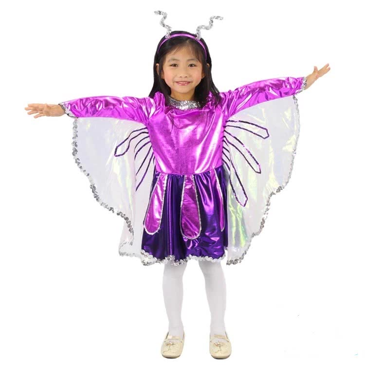 Purple Butterfly Princess Children's Halloween Costume Dress - Kids Party Fancy Outfit