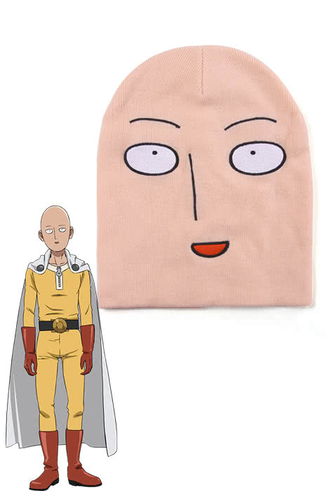 Saitama Beige Wool Cosplay Hat with Vacant Look - One Punch Man