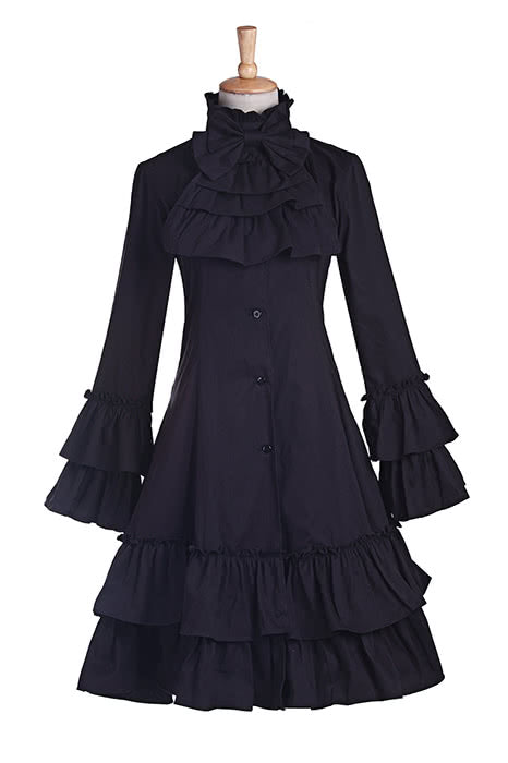 Rolecos Lolita Bowknot Grey Short Dress - Sweet Love Cosplay