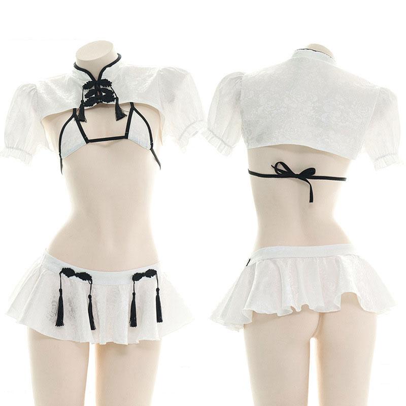 OROCOSPLAY Cheongsam Girl Sexy Pajamas Set - Satin Cosplay Costume