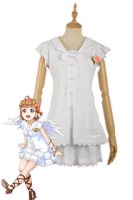 High Quality Anime Costumes Chika Takami White Angel Dress - Love Live Sunshine Aqours Unawaken