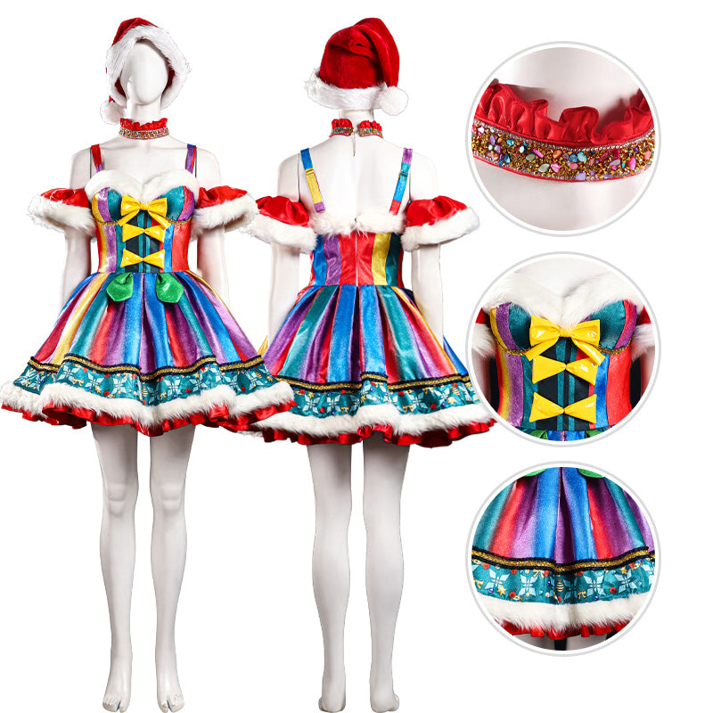 OROCOSPLAY Christmas Rainbow Dress Cosplay Costume - Holiday Cosplay