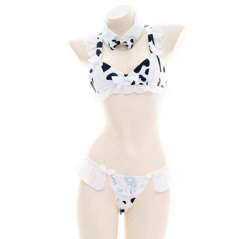 OROCOSPLAY Cow Print Lace Bikini Set - Cosplay Costume