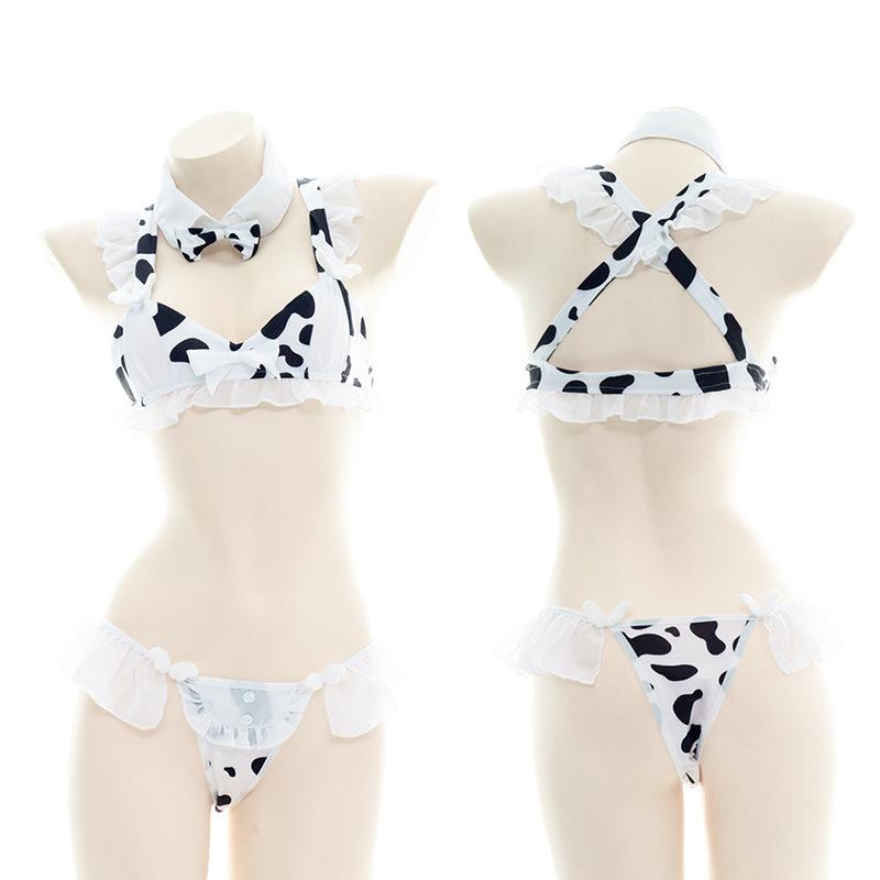 OROCOSPLAY Cow Print Lace Bikini Set - Cosplay Costume