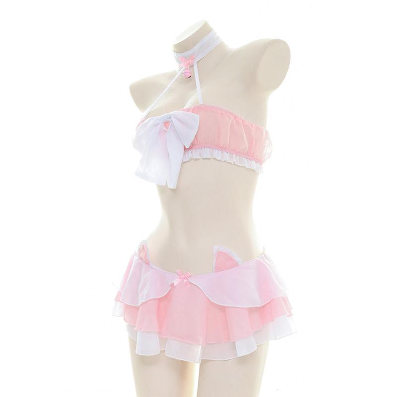 OROCOSPLAY Cat Pink Bow Pajama Set - Cute Cosplay Costume