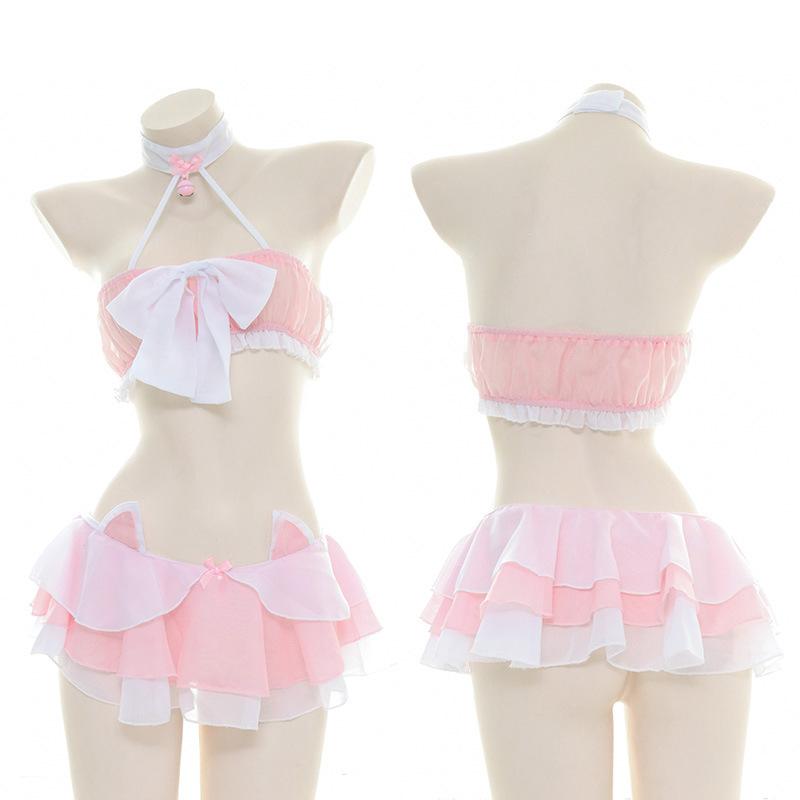OROCOSPLAY Cat Pink Bow Pajama Set - Cute Cosplay Costume
