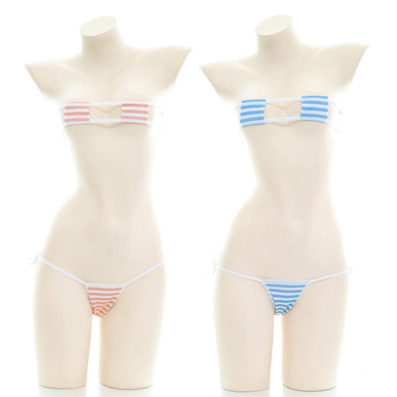 OROCOSPLAY Cute Stripe Sexy Bikini Set - Cosplay Costume