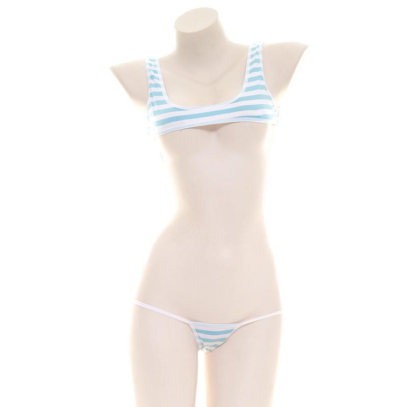 OROCOSPLAY Cute Striped Girly Underwear Set - Sexy Cosplay Costume