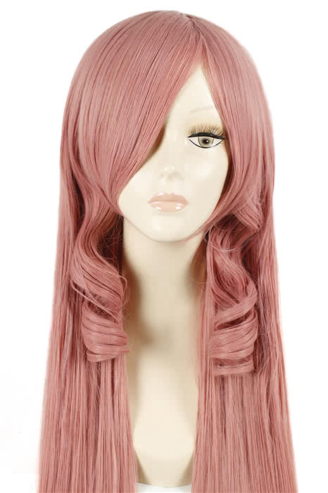 100cm Long Pink Straight Fashion Cosplay Wig - Synthetic High Temp Fiber Capless