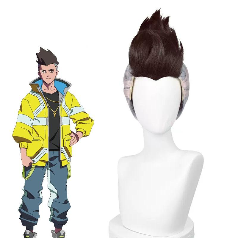 OROCOSPLAY David Brown Grey Mixed Short Wig - Cyberpunk Edgerunners