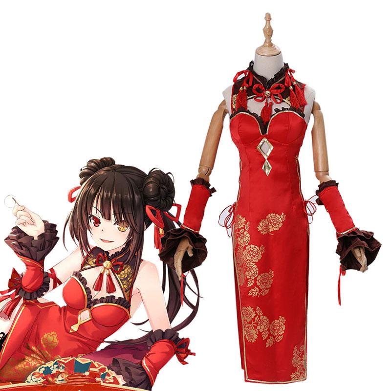 OROCOSPLAY Kurumi Tokisaki Red Cheongsam Costume - Date A Live