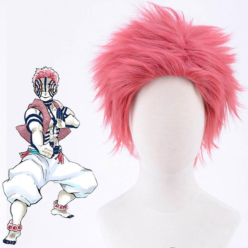 OROCOSPLAY Akaza Komaji Red Short Wig - Demon Slayer