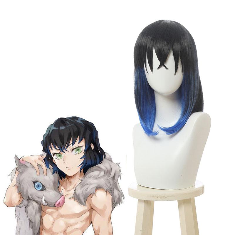 OROCOSPLAY Hashibira Inosuke Blue Black Mixed Wig - Demon Slayer