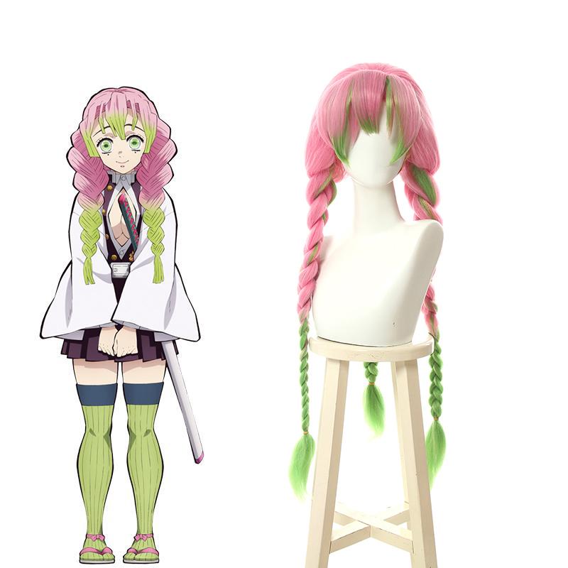 OROCOSPLAY Kanroji Mitsuri Pink Green Long Weave Wig - Demon Slayer