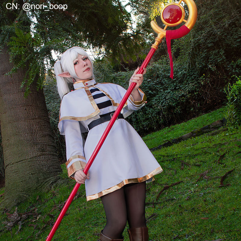 OROCOSPLAY Frieren White Elf Sorceress Cosplay Costume