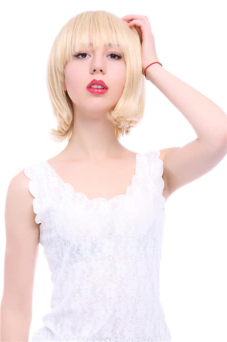 OROCOSPLAY Blonde Short BOB Fashion Wig - 25cm Straight Women's Heat Resistant Hair