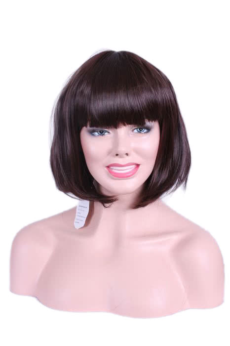OROCOSPLAY Dark Brown Short BOB Fashion Wig - 25cm Straight Women's Heat Resistant Hair