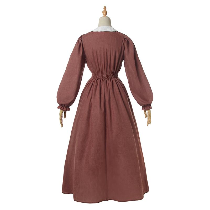 Women's Victorian Long Bubble Sleeve Dress - Renaissance Medieval Costume