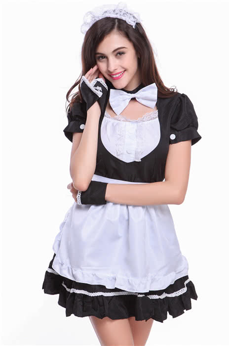 OROCOSPLAY Black Japanese Maid Costume - Nightclub Servant Cosplay