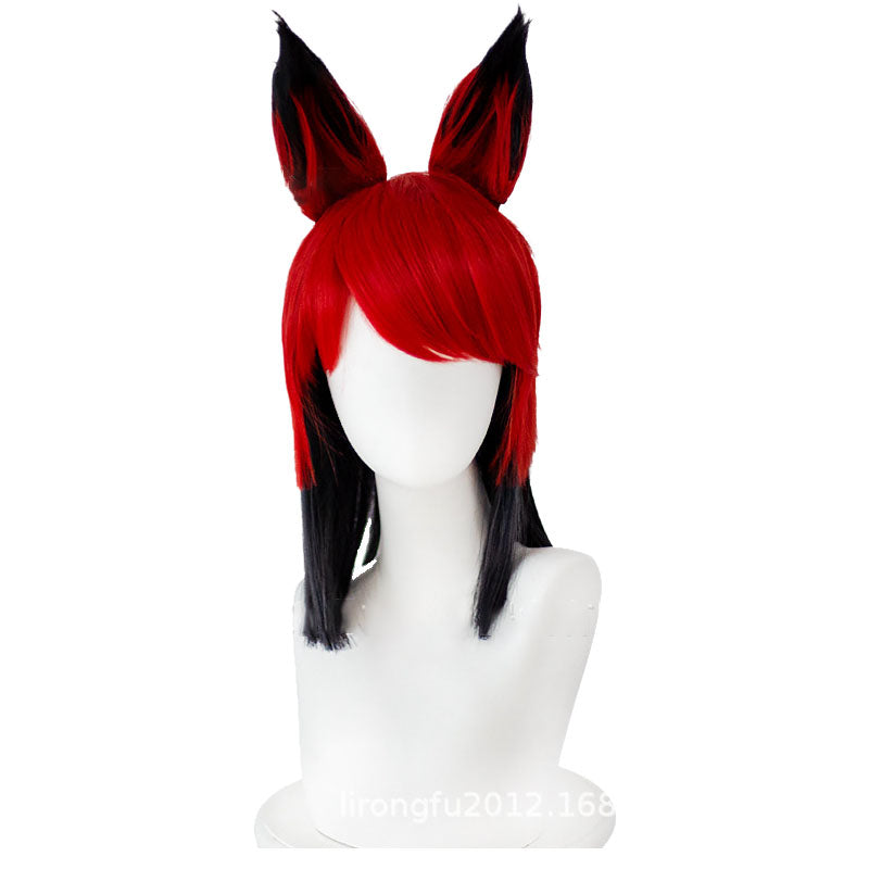 Hazbin Hotel Alastor The Radio Demon Cosplay Wig - Red Mixed Black