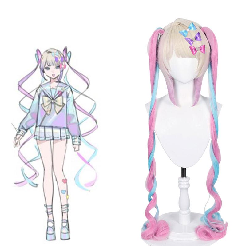 OROCOSPLAY KAngel Pink Blue Mixed Curly Wig - NEEDY GIRL OVERDOSE