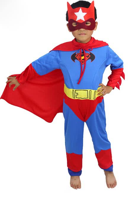 OROCOSPLAY Batman Superman Reversible Costume - Kids Superhero
