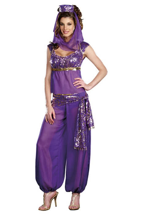 Rolecos Genie Purple Lady Costume - Halloween Cosplay