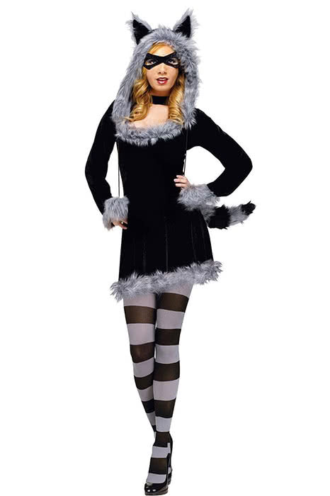 OROCOSPLAY Black Grey Wolf Animal Dress Costume - Halloween