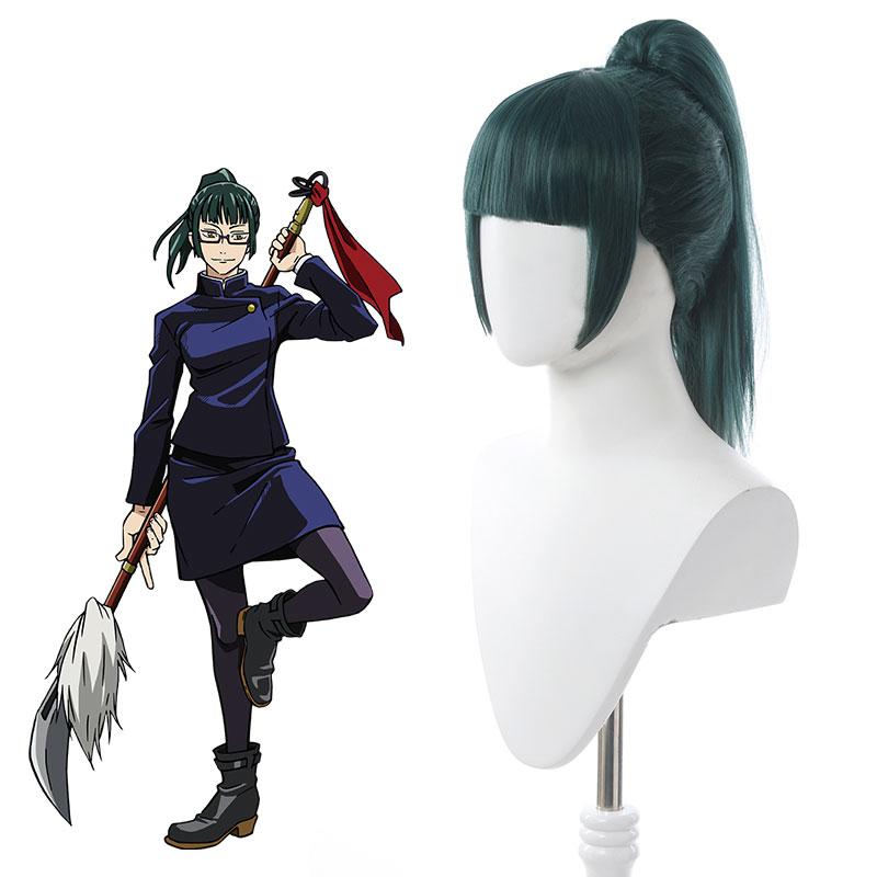 Cosplay Store Zenin Maki Green Ponytail Wig - Jujutsu Kaisen