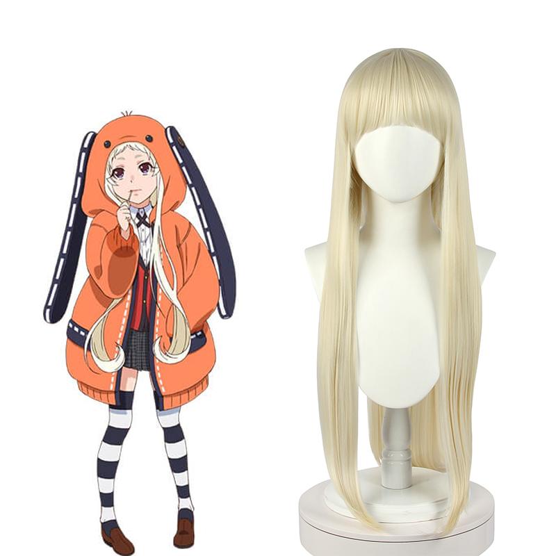 Kakegurui Yomoduki Runa Blonde Straight Cosplay Wig - 80cm Synthetic Fiber