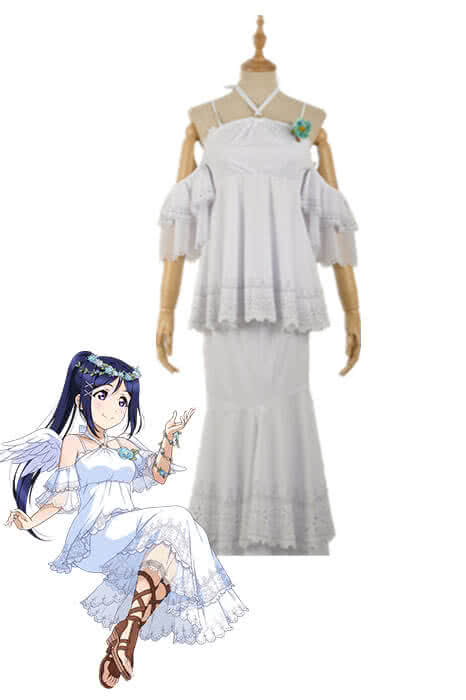 High Quality Anime Costumes Kanan Matsuura White Angel Dress - Love Live Sunshine Aqours Unawaken