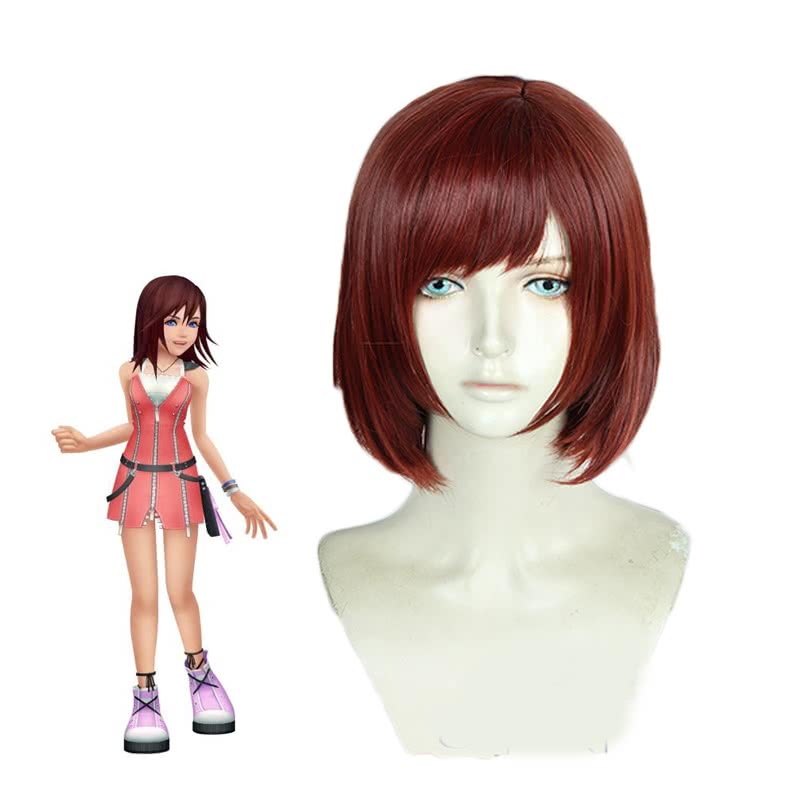 Rolecos Kairi Short Wine Red Wig - Kingdom Hearts III
