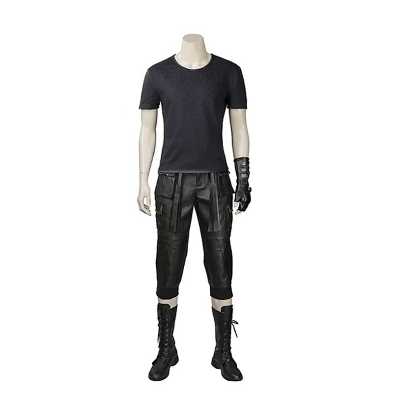 Rolecos Noctis Black Leather Cosplay Costume - Final Fantasy XV