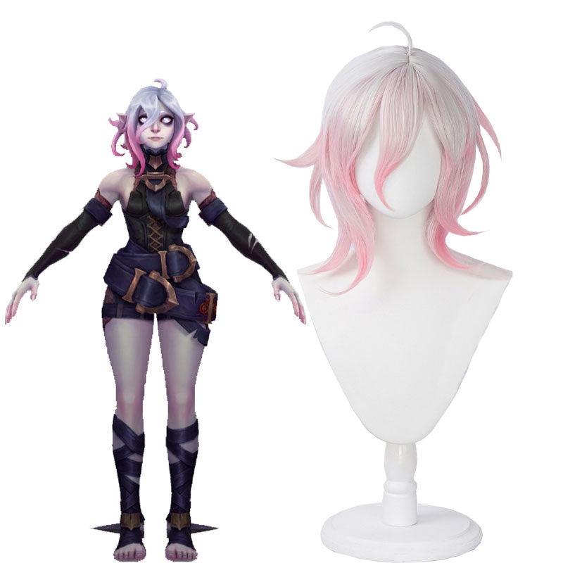 Official Collection Briar Short White Pink Cosplay Wig - League Of Legends