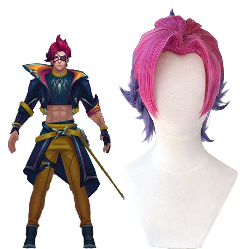 Official Collection Heartsteel Shieda Kayn Red Mixed Purple Cosplay Wig - League Of Legends
