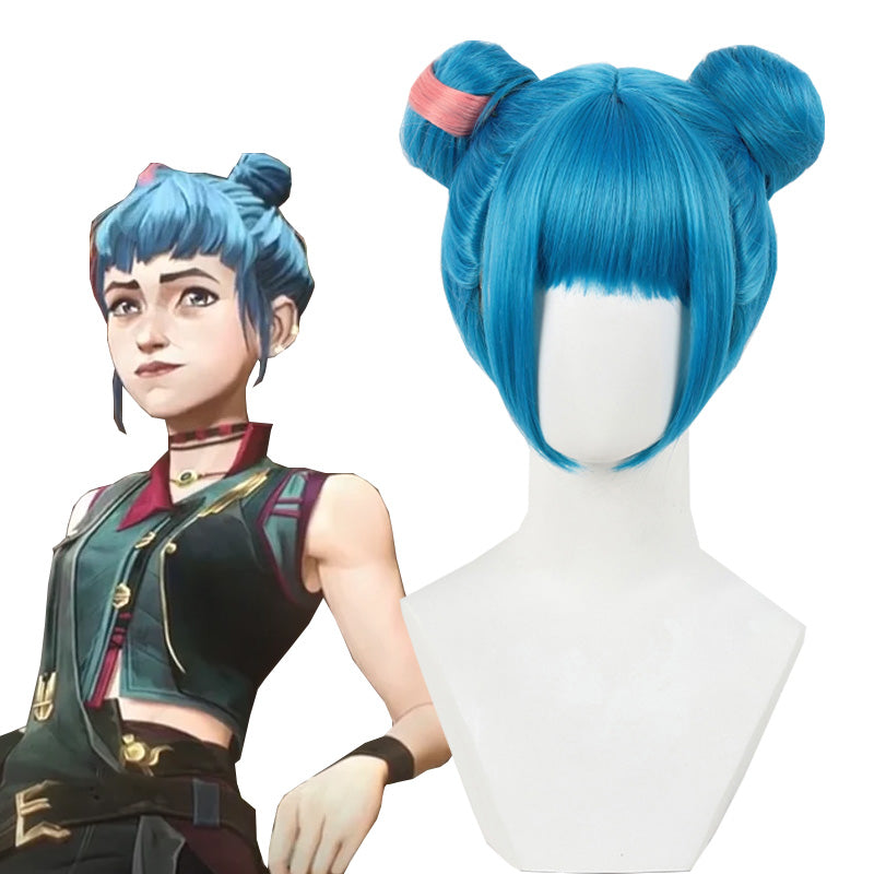 High Quality Cosplay Wigs Jinx Short Blue Pink Wig - LOL