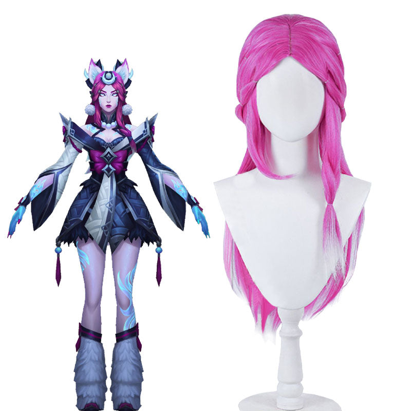 High Quality Cosplay Wigs Snow Moon Ahri Rose Red White Gradient Wig - LOL