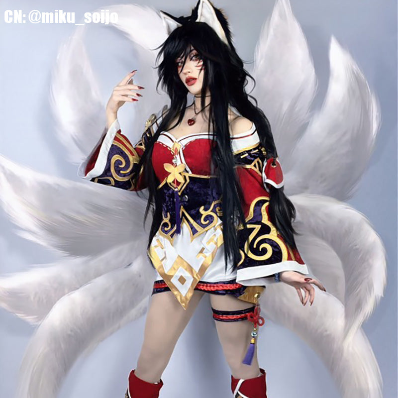 High Quality Anime Costumes Ahri Nine-Tailed Fox Cosplay Costume - LOL