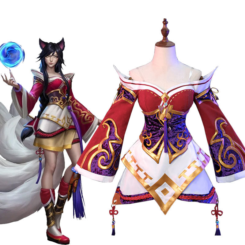 High Quality Anime Costumes Ahri Nine-Tailed Fox Cosplay Costume - LOL
