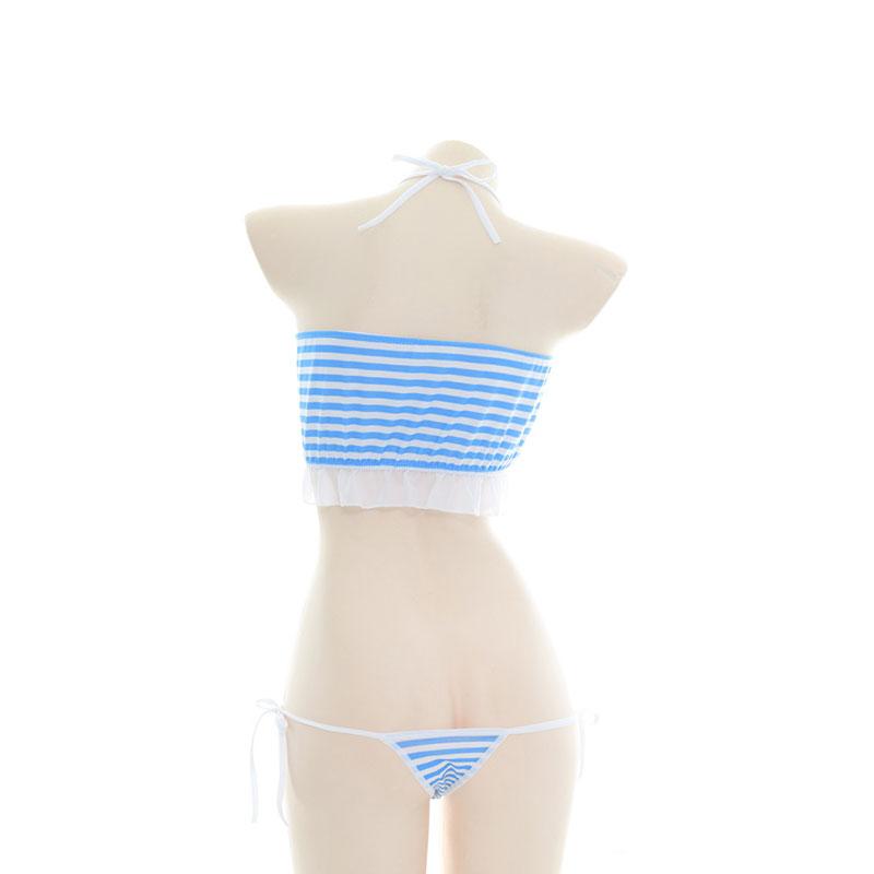 High Quality Apparel Love Hollow Striped Bikini Costume - Cosplay