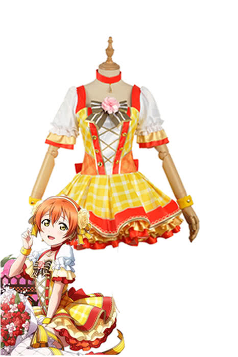 High Quality Anime Costumes Hoshizora Rin Bouquet Awaken Yellow Dress - Love Live