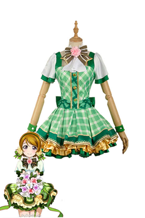 High Quality Anime Costumes Koizumi Hanayo Bouquet Awaken Green Dress - Love Live