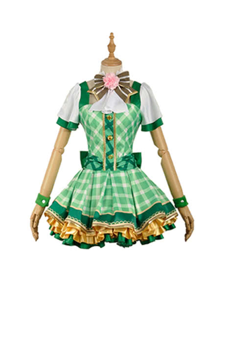 High Quality Anime Costumes Koizumi Hanayo Bouquet Awaken Green Dress - Love Live