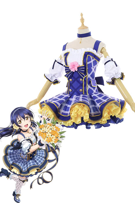 High Quality Anime Costumes Sonoda Umi Bouquet Awaken Blue Dress - Love Live