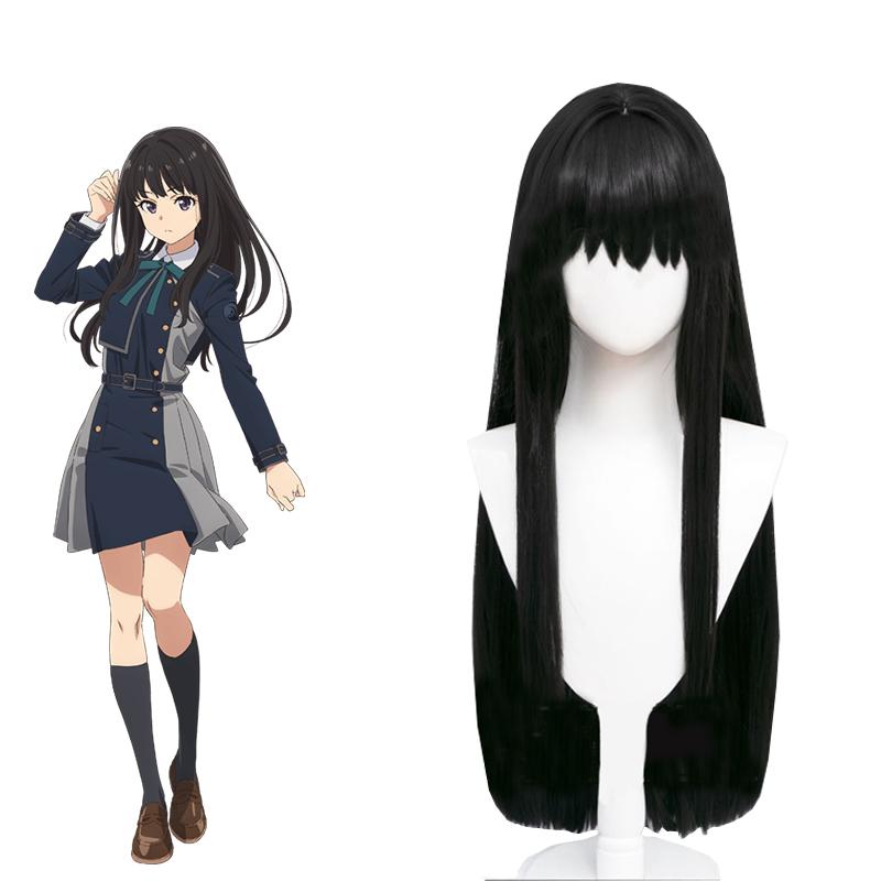 High Quality Cosplay Wigs Takina Inoue Black Straight Wig - Lycoris Recoil